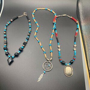 3ct Assorted Pendant Beaded Fashion Necklace BUNDLE